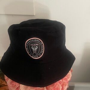 Inter Miami Black Bucket Hat with Pink Logo - Kids Accessories